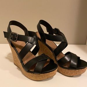 Aldo Black wedge sandals